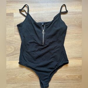 Black zip body suit